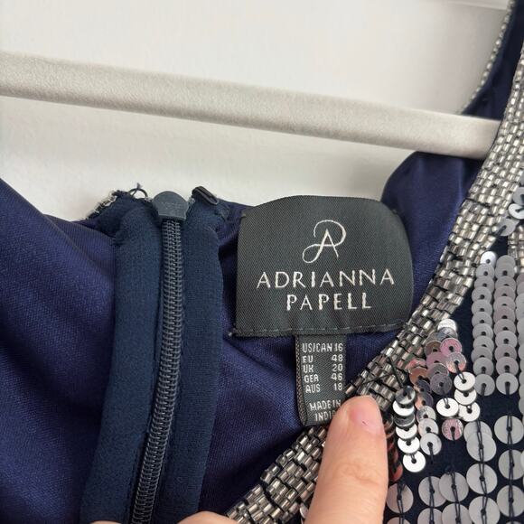 Adrianna Papell Women’s Beaded Gown 16 Mother of the Bride Groom Formal - Picture 4 of 14